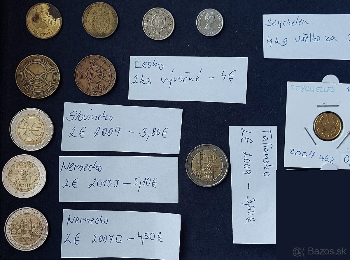 Zbierka mincí - Maroko,Taliansko, České mince, dvojeurovky - 3