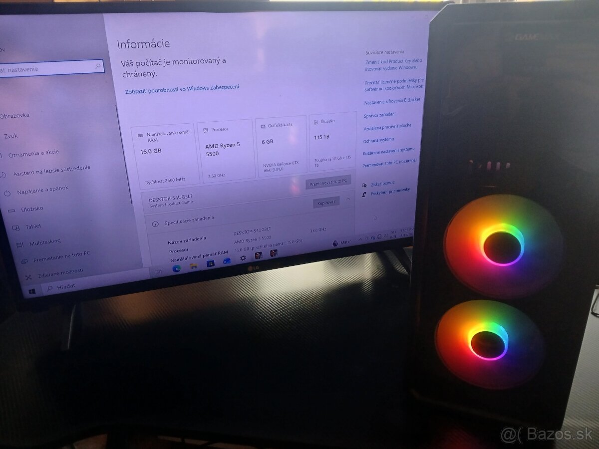 Herný PC GTX 1660 Super / Ryzen 5 5500 / 16GB RAM / 1TB SSD - 3