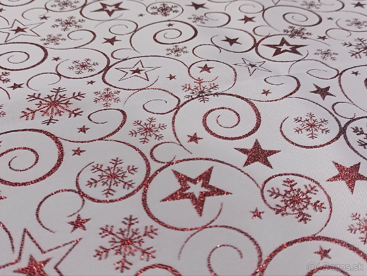 Ružový vianočný trblietavý obrus - 3