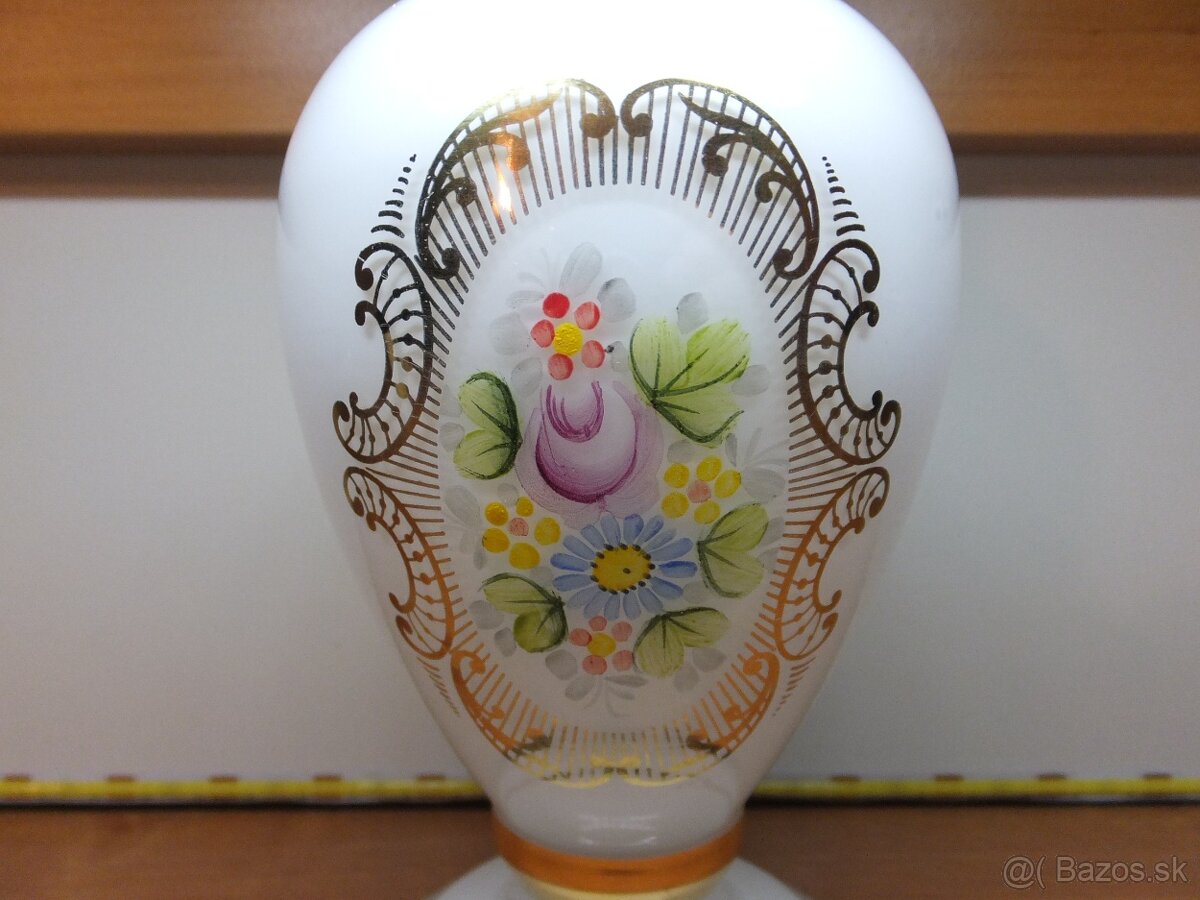 Retro krásná opálová váza, ručně malovaná, Bohemia. - 3