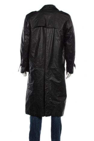 dlhý pánsky čierny kožený kabát - veľkosť XL/XXL - 3