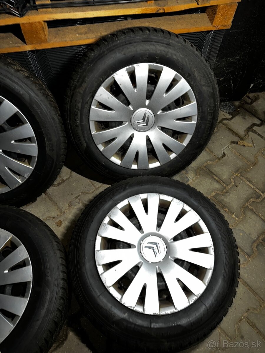 Predám disky citroen 4x108 + zimné pneu 195/65 R15 - 3