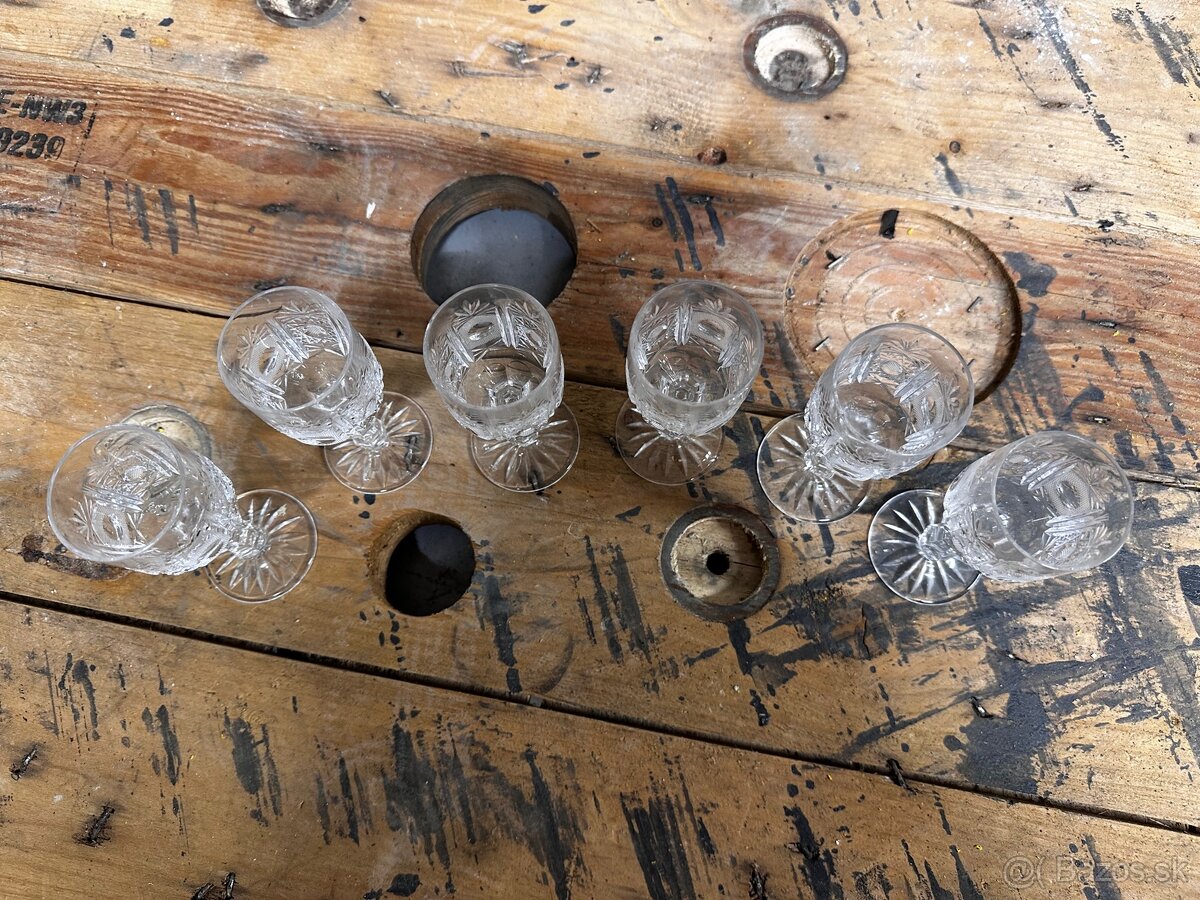 Brúsené krištáľové poháriky na likér – sada 6 ks - 3