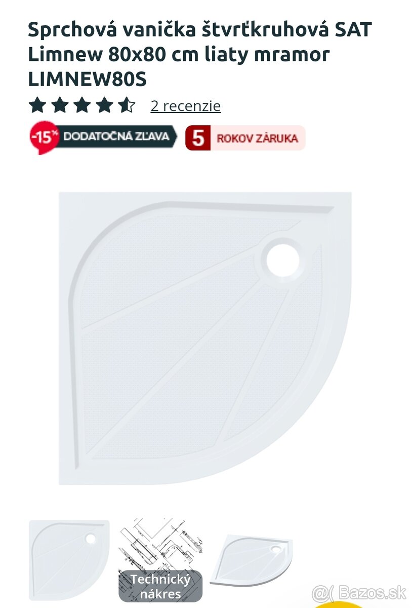 Sprchovy kut / mramorova vanicka - 3