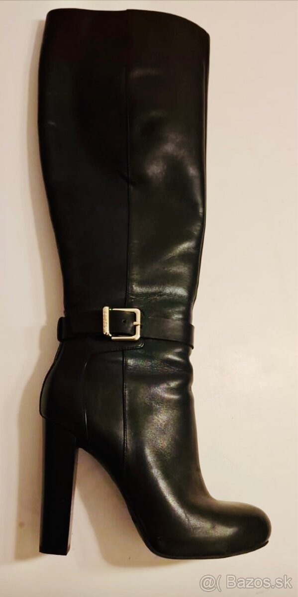 Predám čierne kožené vysoké čižmy GUESS - 3