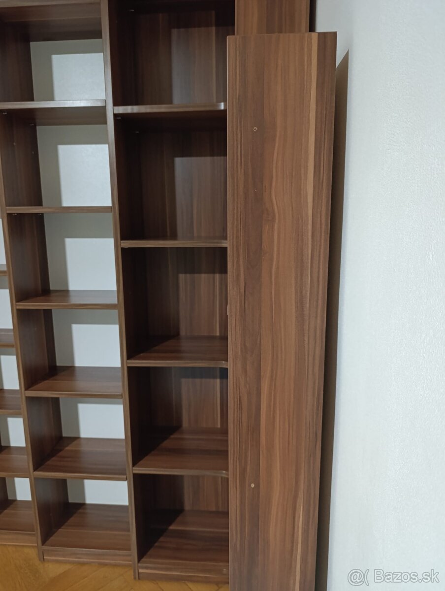 Vysoká rohová knižnica - odtieň orech - 3