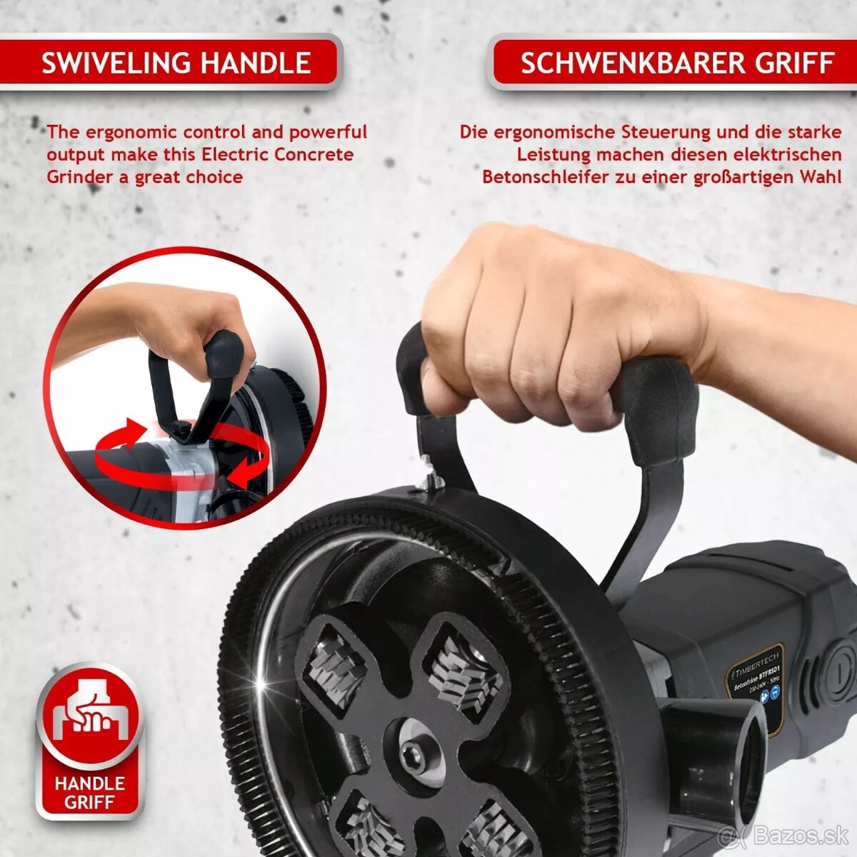 Nová BC-ELEC XM150 Fréza na betón Sanačná frézka 1500 W - 3