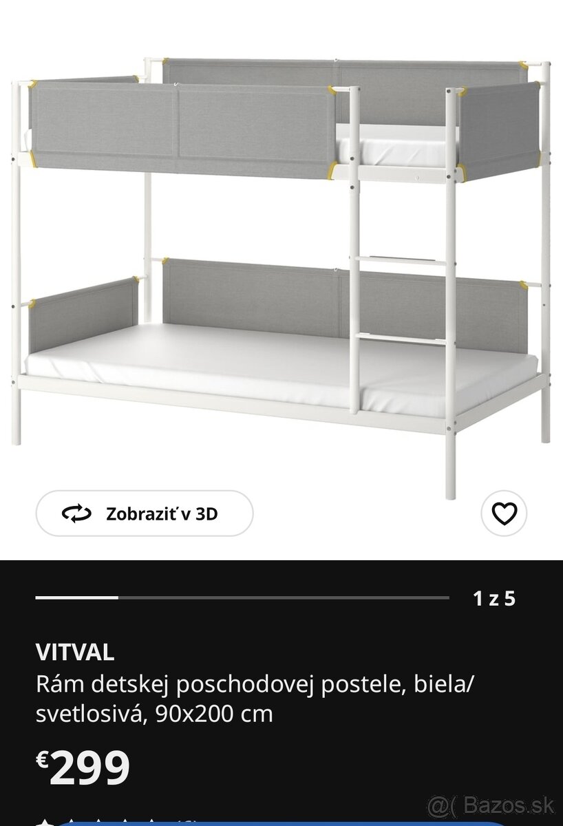 Detská poschodová posteľ IKEA Vitval - 3