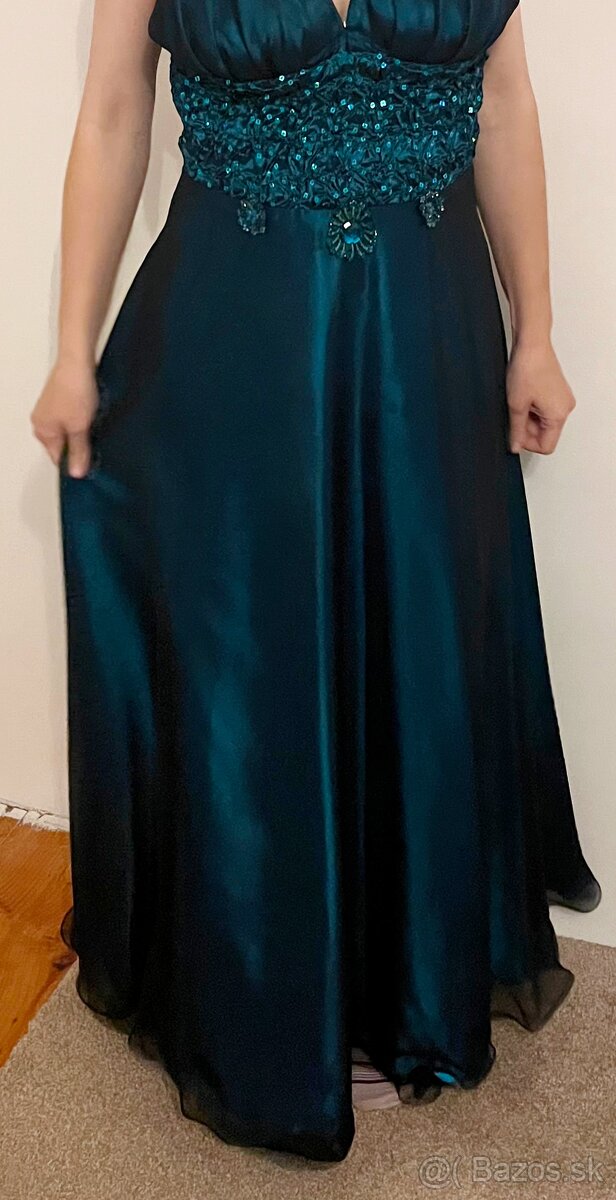 Plesové šaty, šaty na stužkovú, modré - tyrkysové - 3