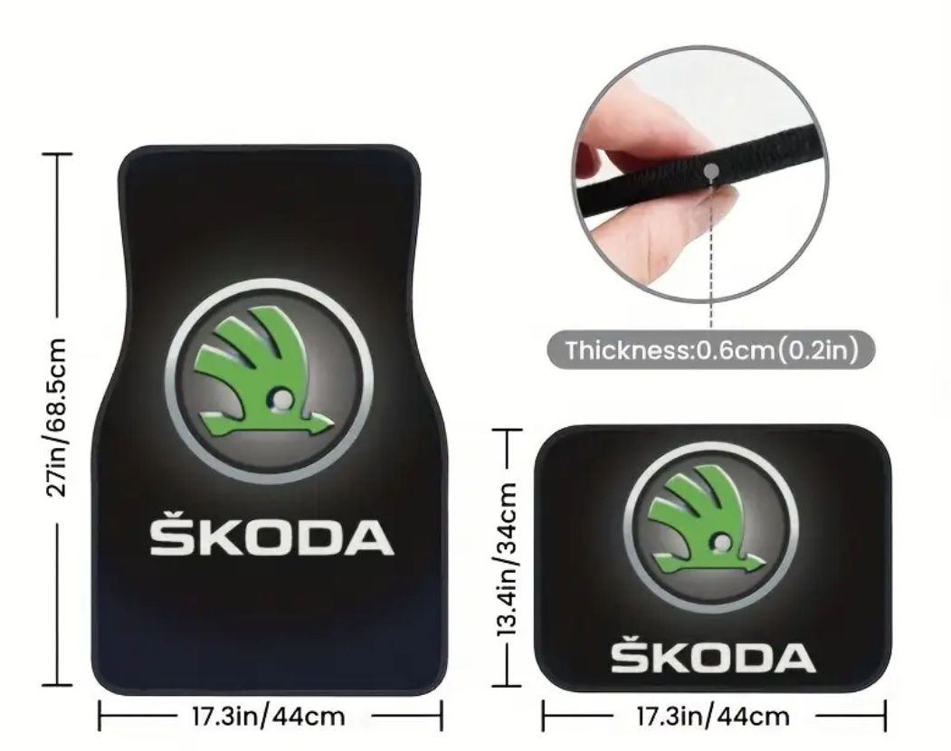 Auto koberceky s logom Skoda sada 4ks - 3