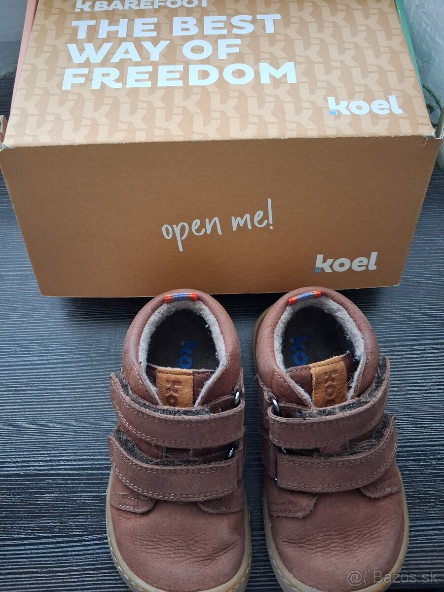 Barefoot kožené prechodné topánky koel hnedé 23 - 3