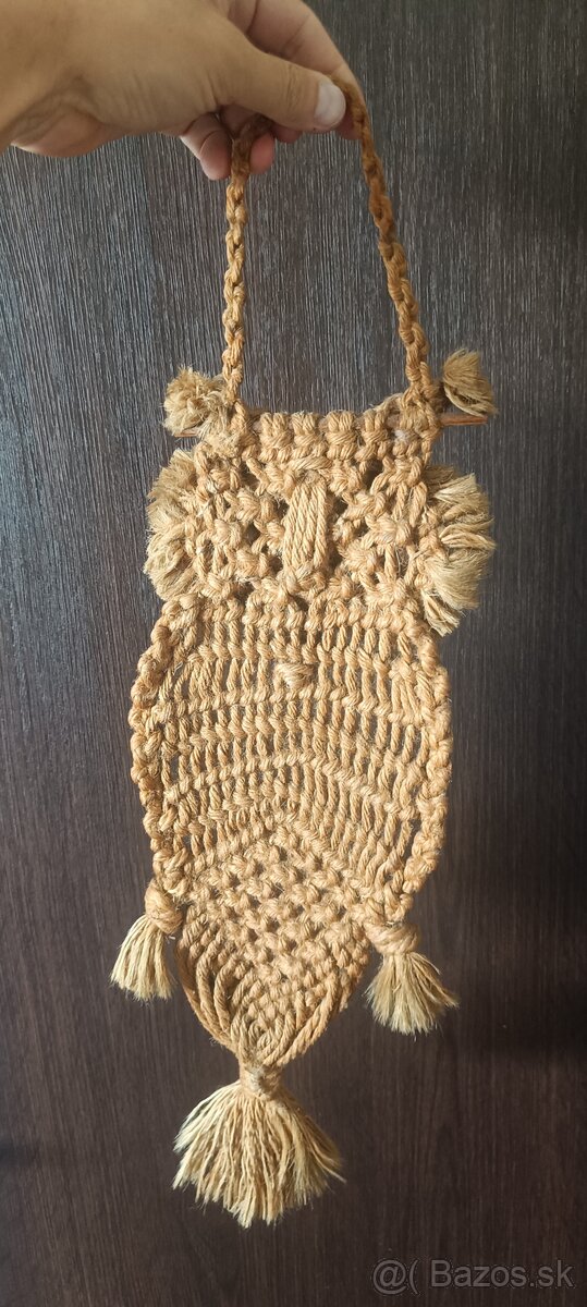 Makramé sova na stenu, 70-te roky - 3