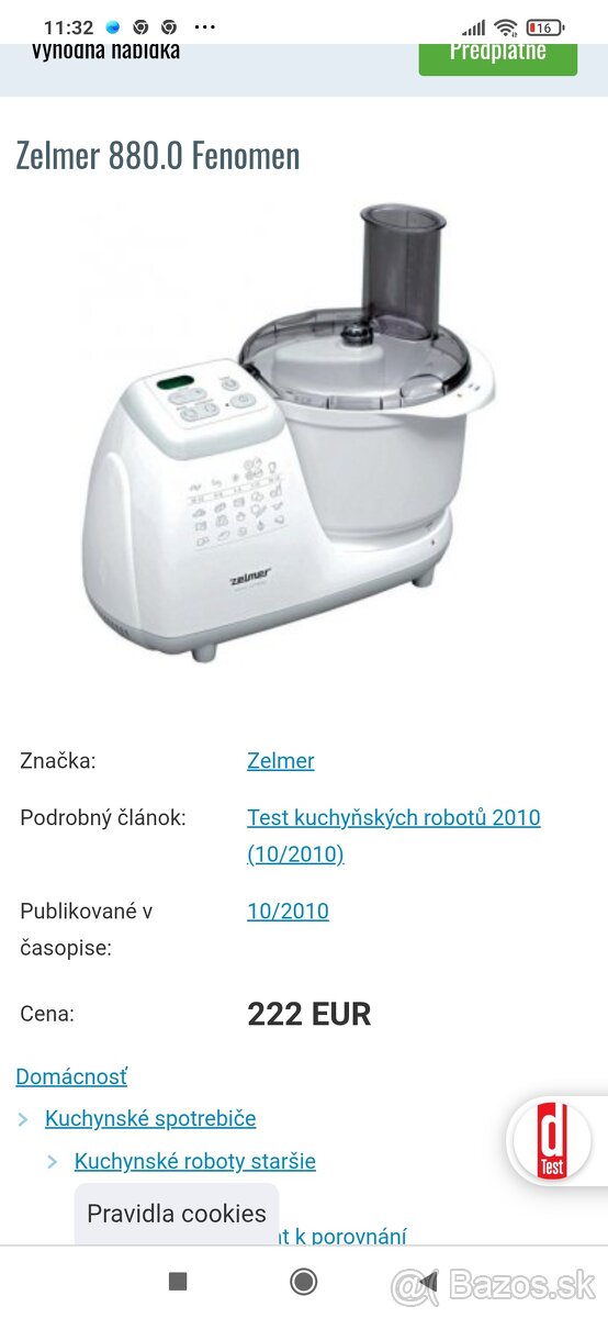 Predám robot len miesicč Zelmer profi fenomen málo používan - 3