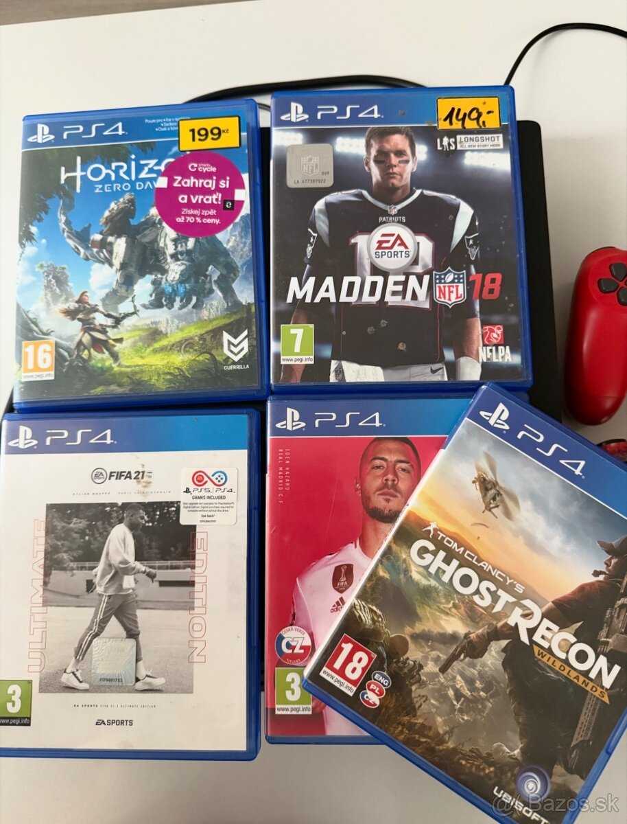 PlayStation 4 Pro + 2 ovládače + 5 hier (Skvelý stav) - 3