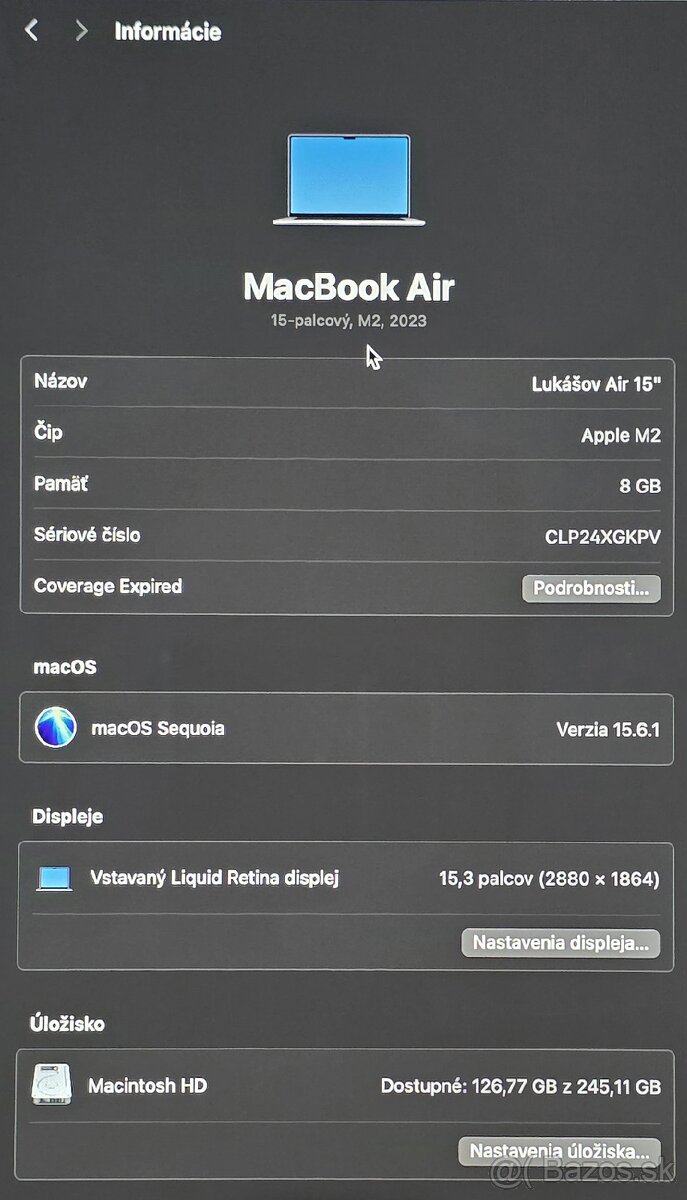 MacBook Air M2 15 I 256 GB I 8 GB RAM I Spacegrey - 3