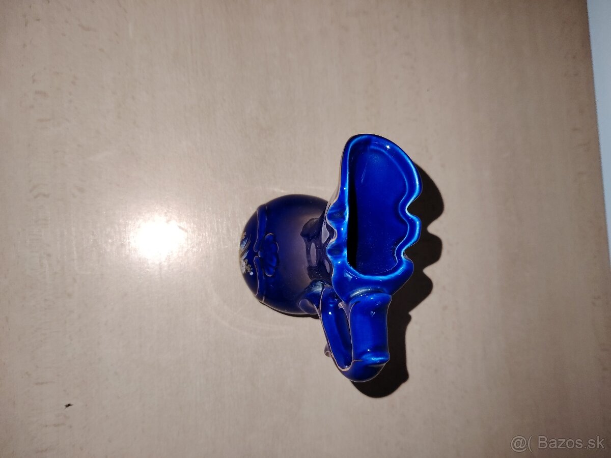 Modrá keramika - veľká váza - 3