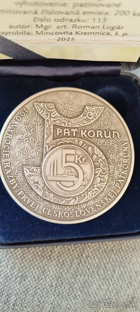 Strieborná medaila 5 Kč - 3