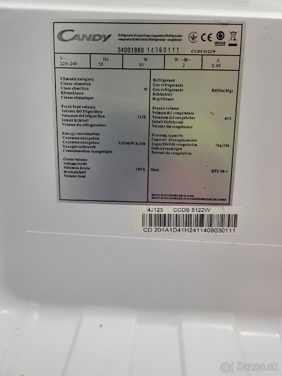Chladnička s mrazničkou Candy - 3