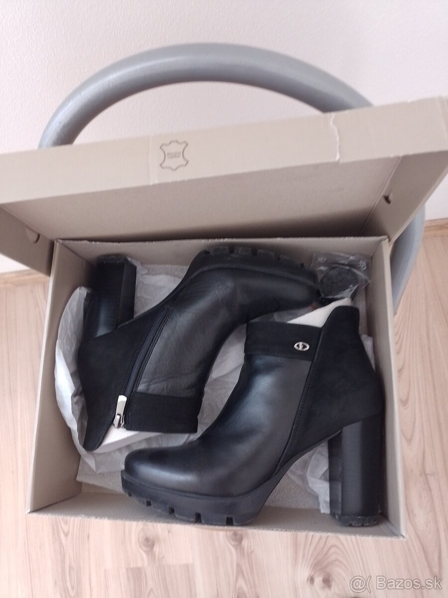 Kožené krátke čižmy,č.39 - 3