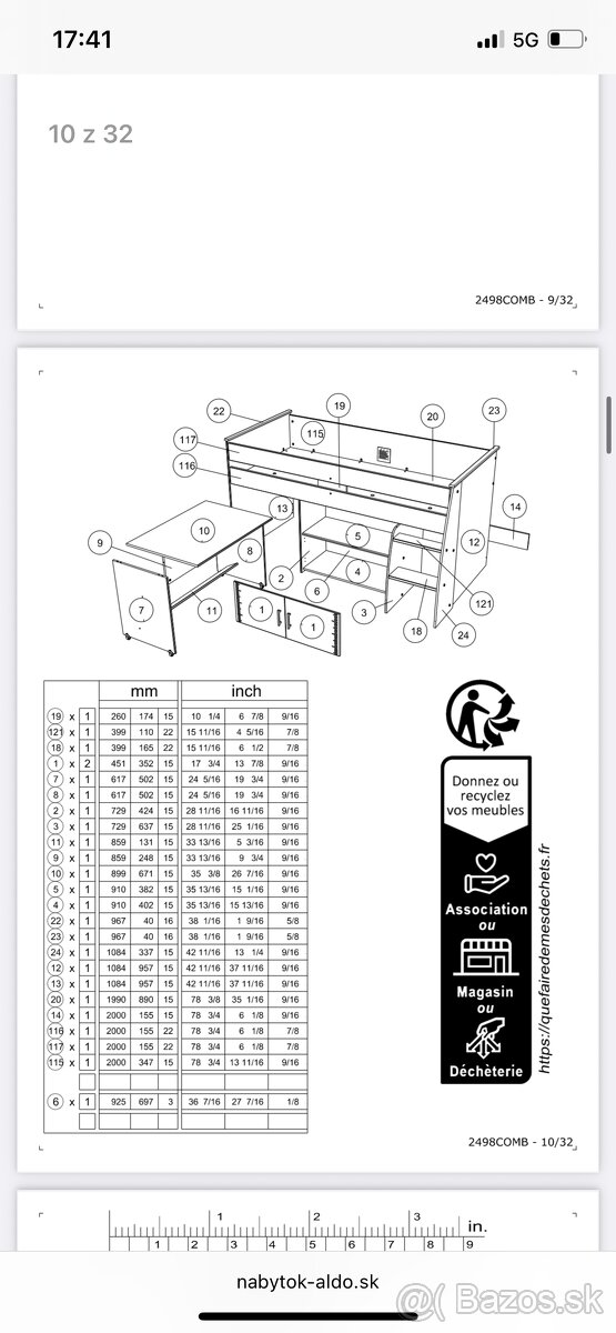 vyvýšená posteľ s úložným priestorom a vysúvacím stolíkom - 3