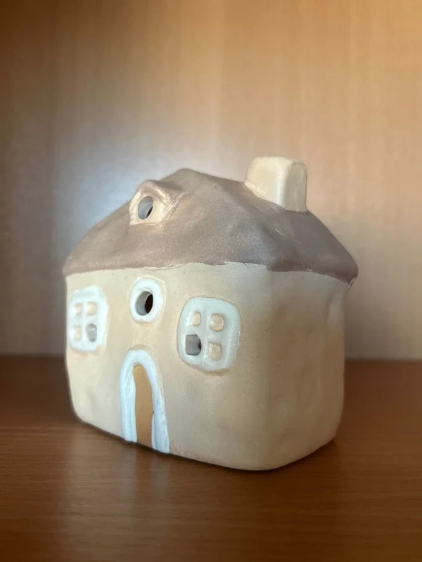 Keramický domček béžovo-hnedý - 3