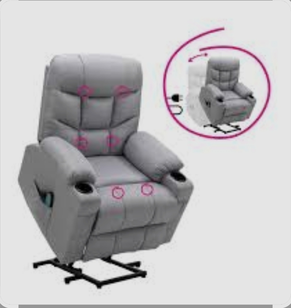 Masážne polohovacie kres vetlosivá, HUDSON - 3