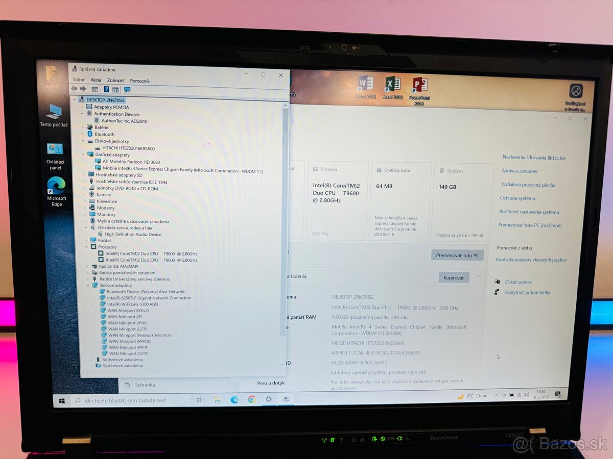 LENOVO ThinkPad W500, Windows 10 Home - 3