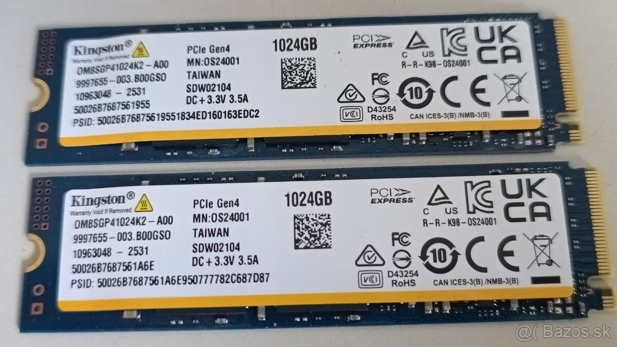 2TB a 1TB Kingston NVMe PCIe 4.0 Enterprise - 3