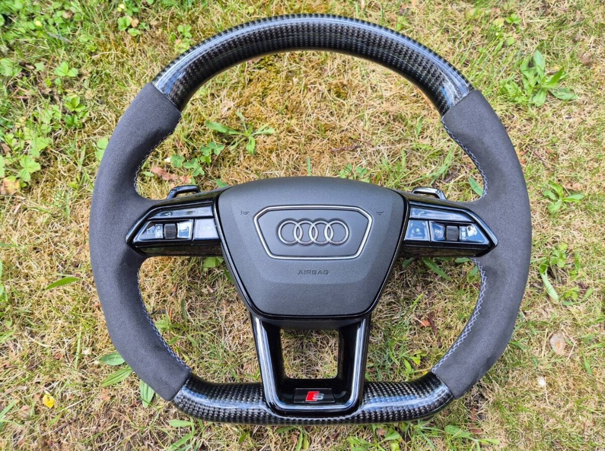 VOLANT AUDI KARBON ALKANTARA ČIERNY PREMIUM DEKOR + RS PADLA - 3