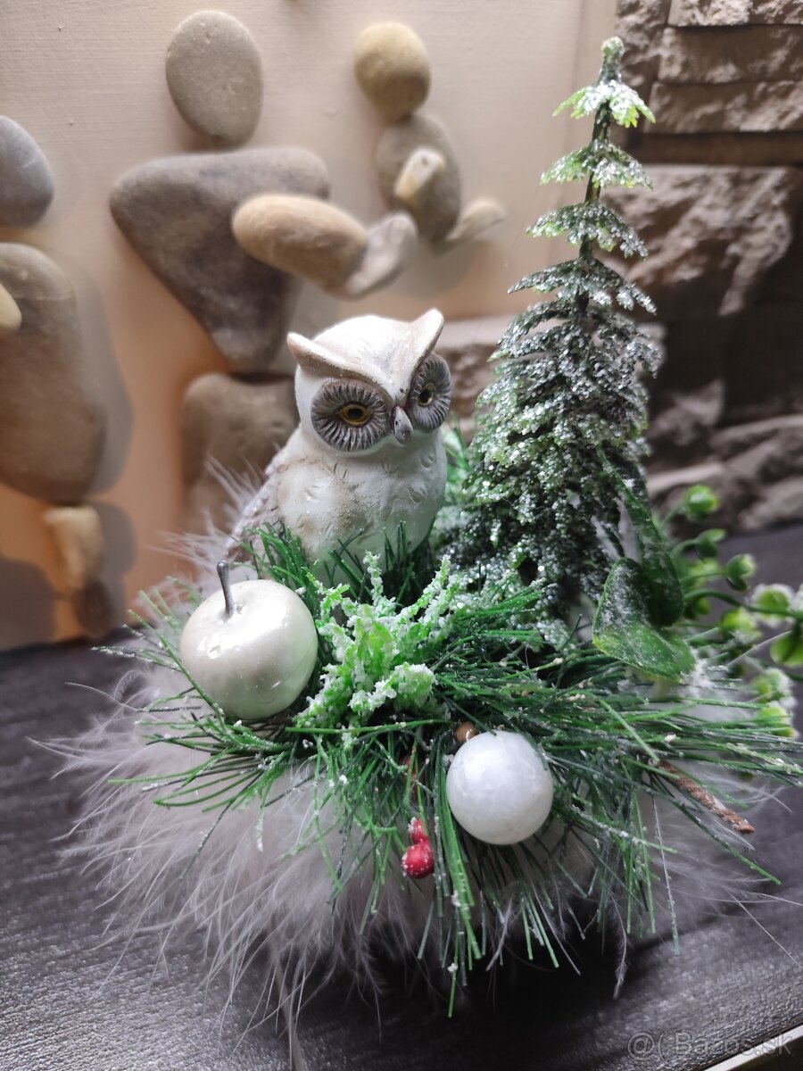 Vianočná dekorácia sovička - 3