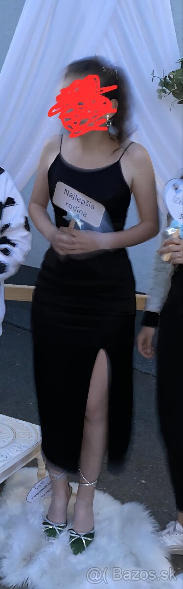 Čierne saténové šaty - 3