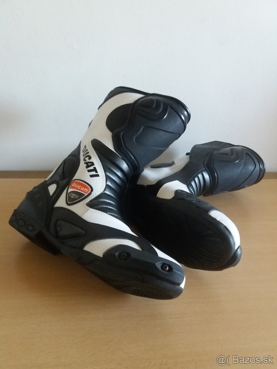 Moto Kožené Čižmy Ducati Corse White - Black - 3