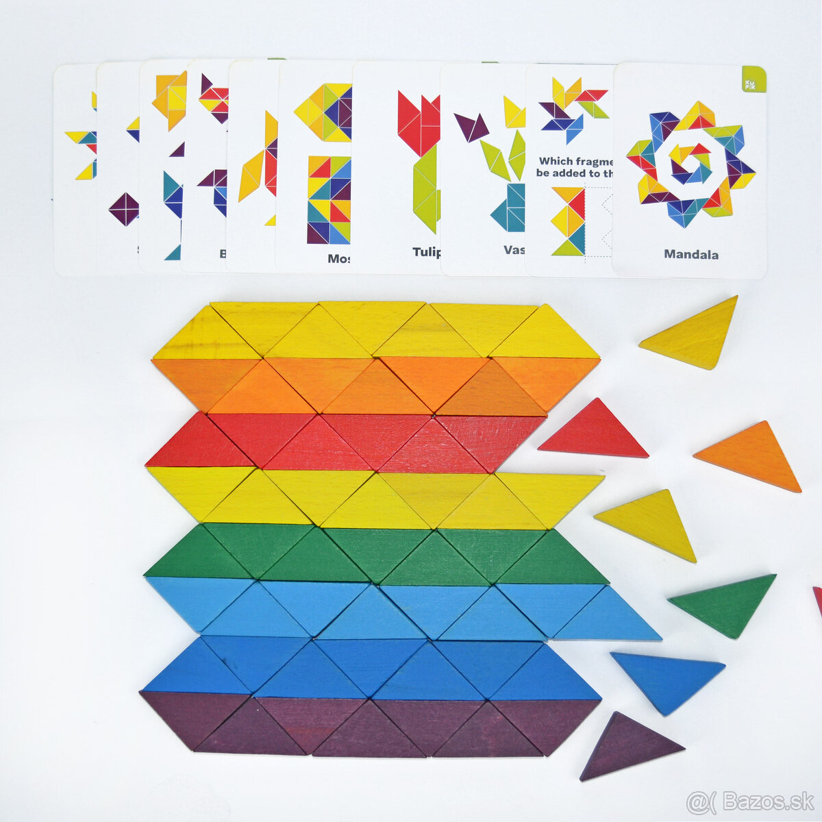 Montessori drevená mozaika – Trojuholníky, nová, nerozbalená - 3