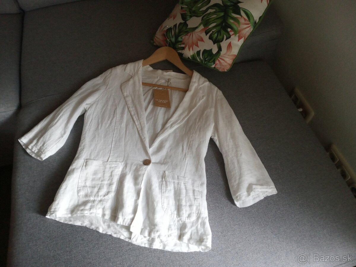 ľanové sako Le Monde Du Lin veľkost S/M - 3