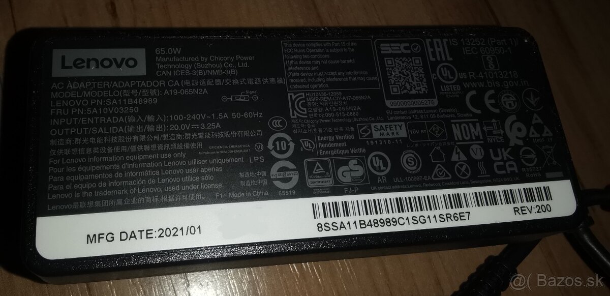 Adaptér Lenovo 20V/ 3,25A/ 65W - 3