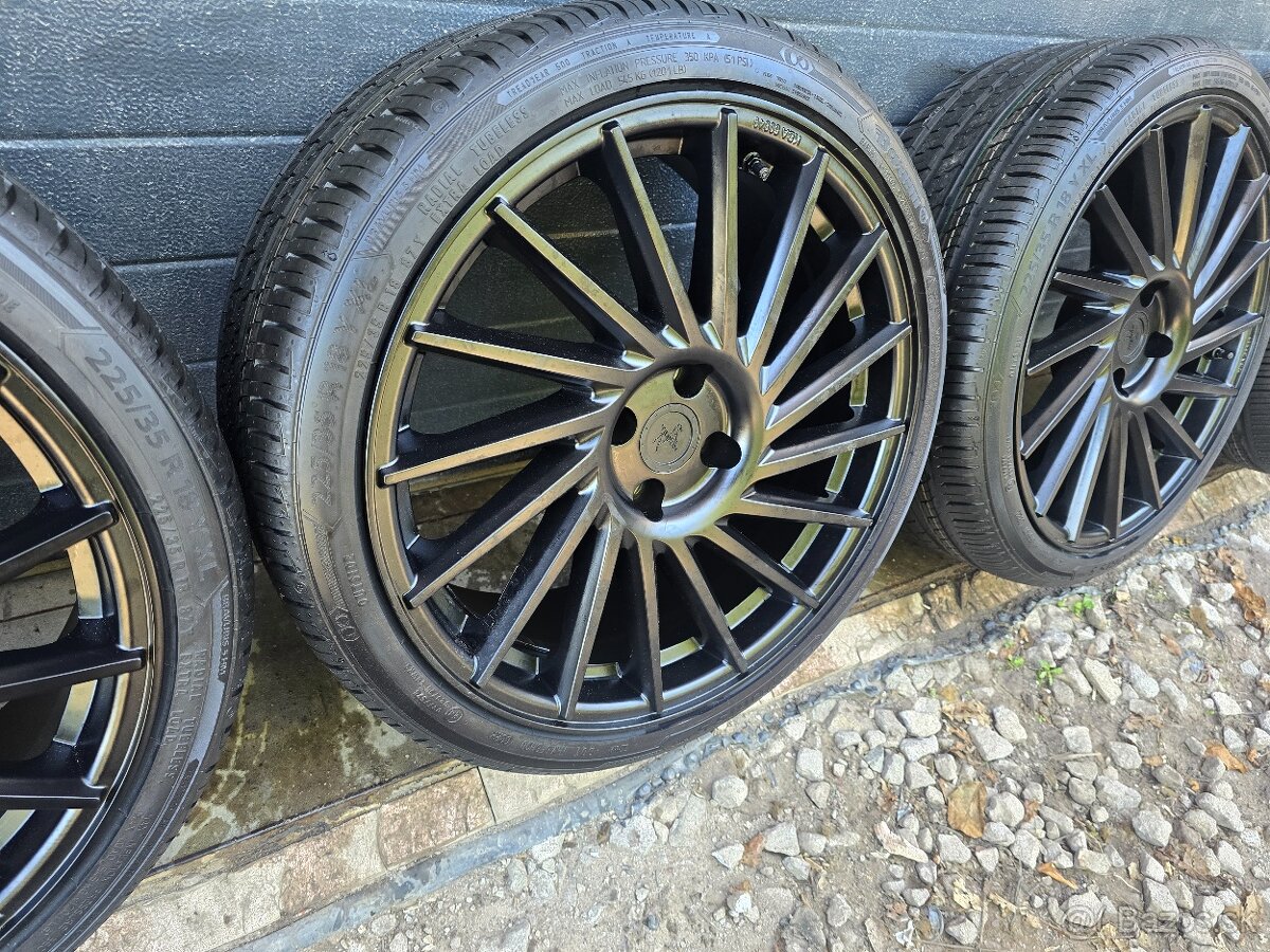 Zánovná Sada Keskin 4x100+Nové pneu 225/35 R18 - 3