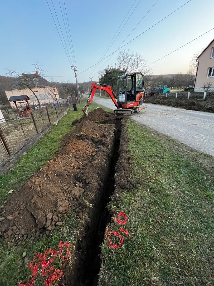 Zemné a výkopové práce, Minibager, nákladná doprava bager - 3