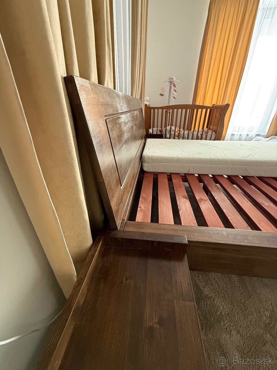 Masivná buková manželská posteľ - 3