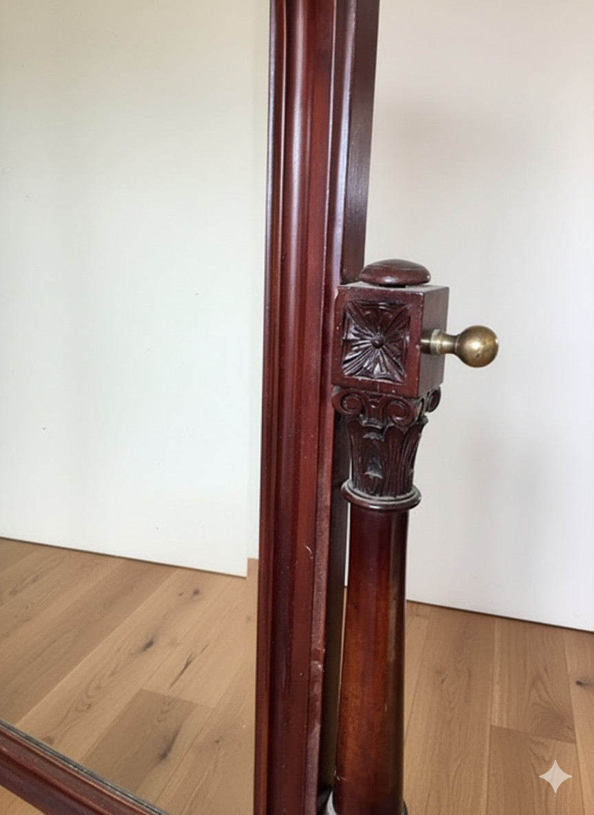 Predám krásne starožitné stojanové zrkadlo – masívne drevo - 3