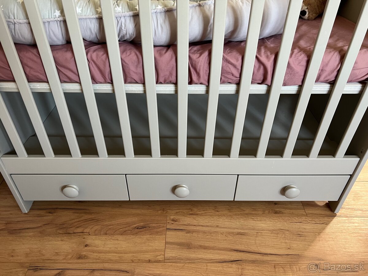 Ikea detská postielka GONATT s matracom rastúca a suflikmi - 3