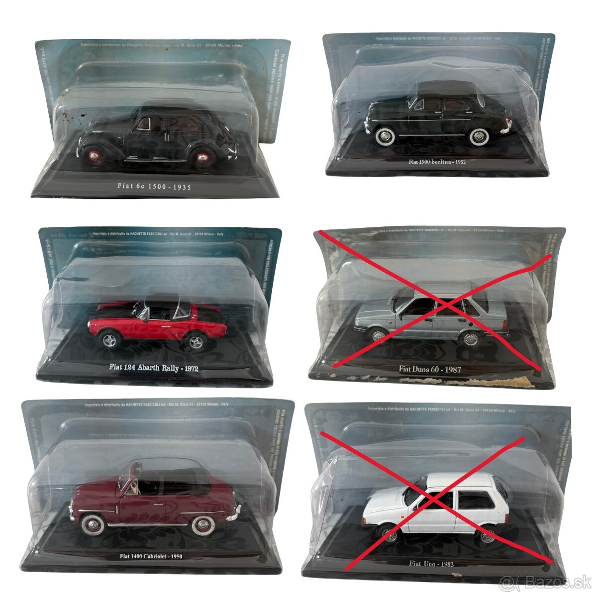 Kovové, zberateľské modely FIAT, mierka 1:43 - 3
