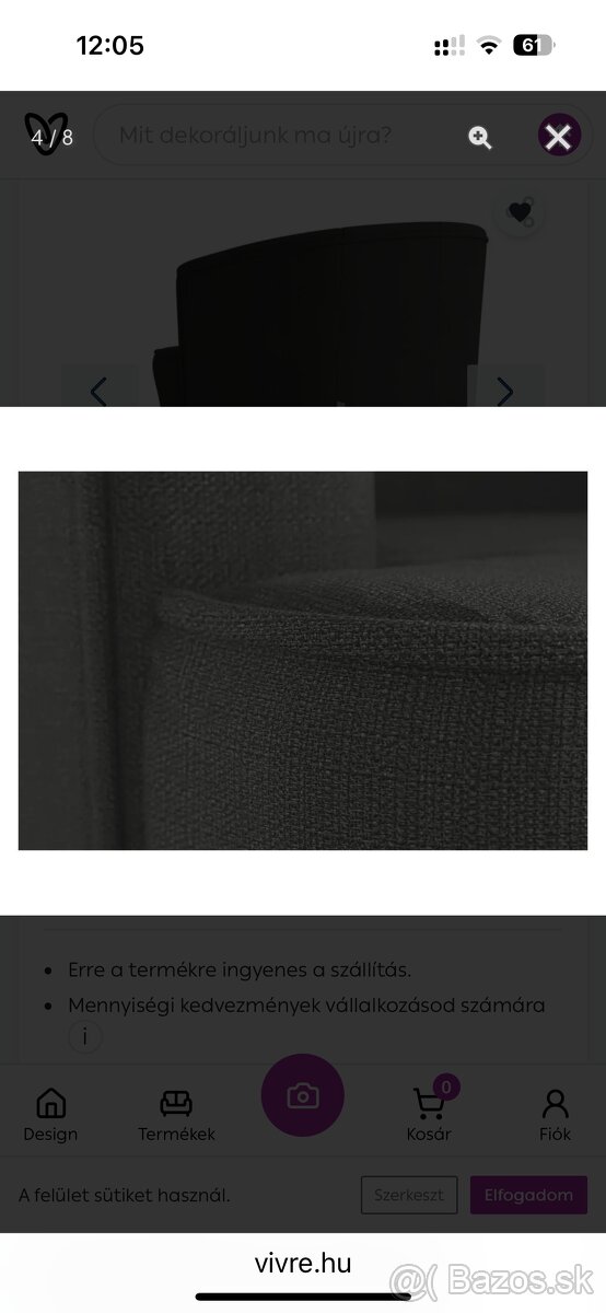 Zamatove antracit cierne kreslo Avron - 3