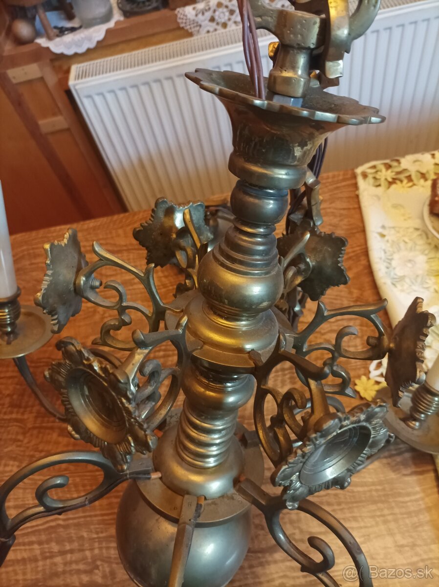 Predám dva veľké mosadzné lustre - 3