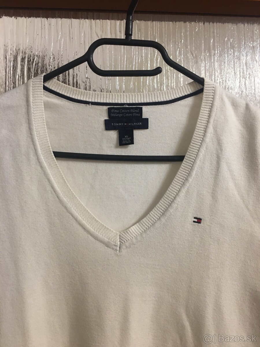 TOMMY HILFIGER originál white damsky svetrik S - 3