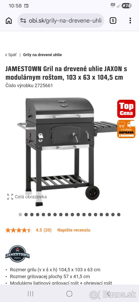 grill na uhlie Jamestown - 3