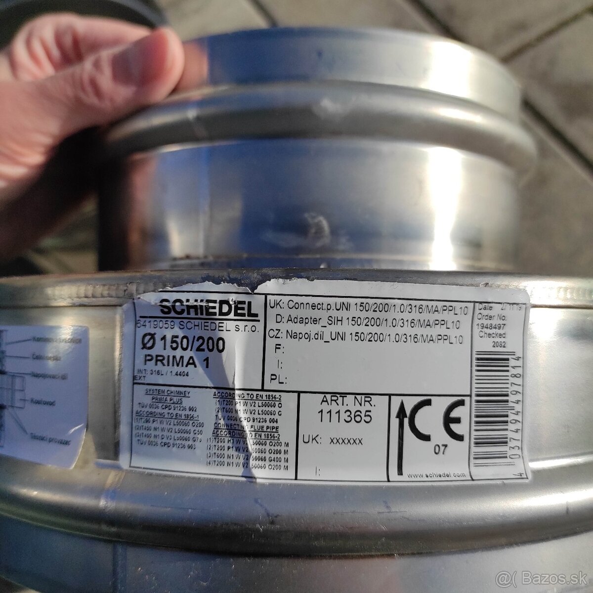 Pripojovacia sada z krbu ku kominu Schiedel Prima plus 150 - 3