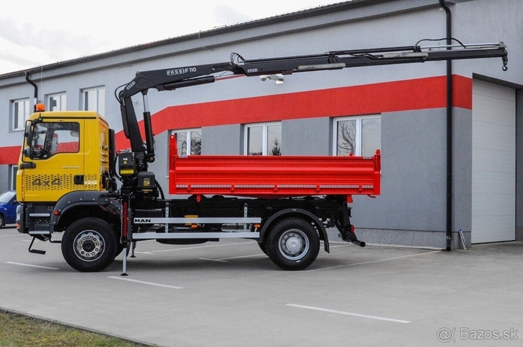 MAN TGA 18.280 4X4 TROJSTRANNÝ SKLÁPAČ + HYDRAULICKÁ RUKA - 3