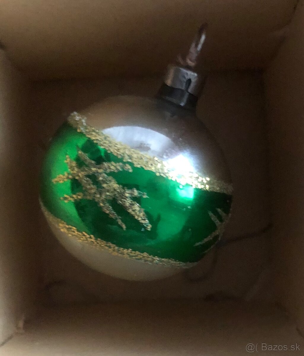 Retro - malé sklenene gule na stromcek - 3