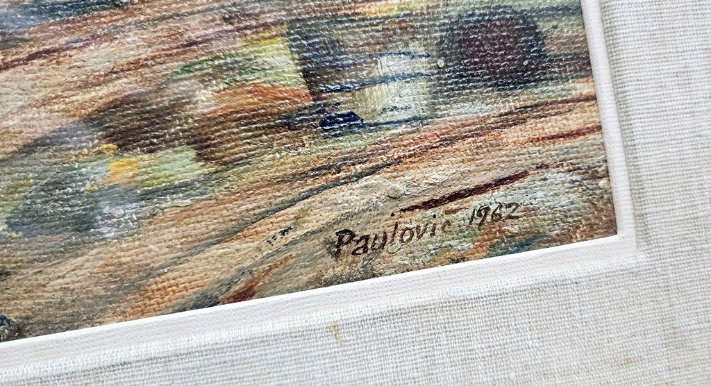 Rozvodňa v Niklovej Huťi 1962 olejomaľba - 3