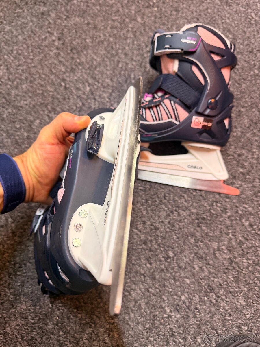 dievčenské korčule na krasokorčuľovanie Oxelo Fit 100 - 3